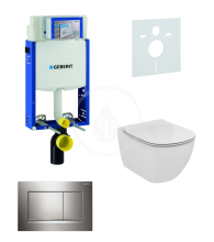 Geberit Kombifix Sada pro zvsn WC + klozet a sedtko softclose Ideal Standard Tesi - sada s tlatkem Sigma30, leskl/matn/leskl chrom 110.302.00.5 NE6