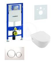 Geberit Duofix Sada pro zvsn WC + klozet a sedtko softclose Villeroy & Boch - sada s tlatkem Sigma20, bl/leskl chrom/bl 111.300.00.5 NB4