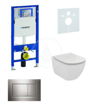 Geberit Duofix Sada pro zvsn WC + klozet a sedtko softclose Ideal Standard Tesi - sada s tlatkem Sigma30, leskl/matn/leskl chrom 111.300.00.5 NE6