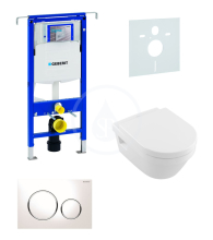 Geberit Duofix Sada pro zvsn WC + klozet a sedtko softclose Villeroy & Boch - sada s tlatkem Sigma20, bl/leskl chrom/bl 111.355.00.5 NB4