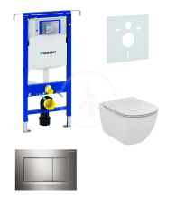 Geberit Duofix Sada pro zvsn WC + klozet a sedtko softclose Ideal Standard Tesi - sada s tlatkem Sigma30, leskl/matn/leskl chrom 111.355.00.5 NE6