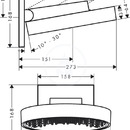 Horn sprcha 250 s pipojenm, 1jet, matn bl