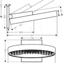 Horn sprcha 360 s pipojenm, 1jet, chrom