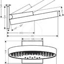 Horn sprcha 360 s pipojenm, 3jet, kartovan ern chrom