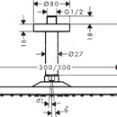 Horn sprcha E 300, 1jet, kartovan bronz