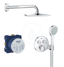 Sprchový set Perfect s podomítkovým termostatem, 210 mm, chrom