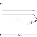 Sprchov rameno 230 mm, chrom