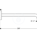 Sprchov rameno 389 mm, chrom