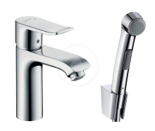 Hansgrohe Metris New Umyvadlov baterie s run sprchou Bidette, s vpust, chrom 31285000