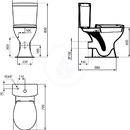 WC kombi 360x450x660 mm, pro tlesn postien, bl