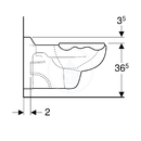 Závěsné dětské WC, 330x535 mm, bílá/karmínová plocha
