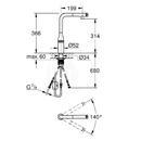 Dřezová baterie s výsuvnou koncovkou, SmartControl, kartáčovaný Hard Graphite