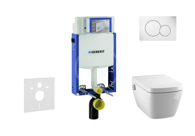 Set předstěnové instalace, sprchovací toalety a sedátka Tece, tlačítka Sigma01, Rimless, SoftClose, alpská bílá