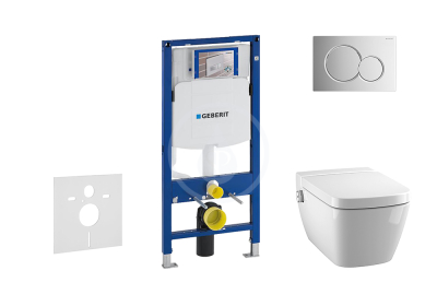 Set pedstnov instalace, sprchovac toalety a sedtka Tece, tlatka Sigma01, Rimless, SoftClose, leskl chrom