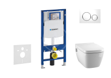 Geberit Duofix Set předstěnové instalace, sprchovací toalety a sedátka Tece, tlačítka Sigma20, Rimless, SoftClose, bílá/chrom 111.300.00.5 NT4