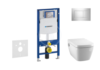 Set pedstnov instalace, sprchovac toalety a sedtka Tece, tlatka Sigma30, Rimless, SoftClose, chrom