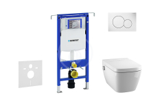 Geberit Duofix Set předstěnové instalace, sprchovací toalety a sedátka Tece, tlačítka Sigma01, Rimless, SoftClose, alpská bílá 111.355.00.5 NT1