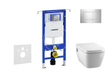 Geberit Duofix Set předstěnové instalace, sprchovací toalety a sedátka Tece, tlačítka Sigma30, Rimless, SoftClose, chrom 111.355.00.5 NT6