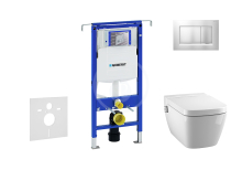 Geberit Duofix Set předstěnové instalace, sprchovací toalety a sedátka Tece, tlačítka Sigma30, Rimless, SoftClose, chrom mat/chrom 111.355.00.5 NT7