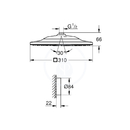 Hlavov sprcha 310 Cube 9,5 l/min s dlkovm ovldnm, 2 proudy, chrom