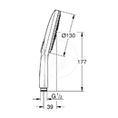 Sprchov hlavice 130 9,5 l/min, 3 proudy, Hard Graphite