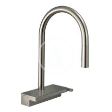 Hansgrohe M81 Dezov baterie Aquno Select s vsuvnou koncovkou a plochm sprchovm proudem, vzhled nerezu 73837800