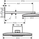 Horn sprcha 460 2jet s ramenem 460 mm, bl/chrom