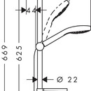Sprchov souprava Vario 0,65m s mdlenkou Casetta, bl/chrom