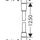 Sprchov hadice 1250 mm, kartovan ern chrom