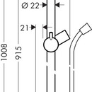 Sprchová tyč Unica'S Puro 900 mm, kartáčovaný nikl