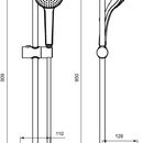 Sprchov souprava 900 mm M1 s run sprchou 100 mm, 1 proud, chrom