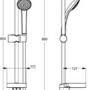 Sprchov souprava 900 mm S1 s run sprchou 80 mm, 1 proud, chrom