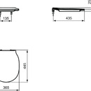 WC sedtko ultra ploch softclose, 365 x 445 x 50 mm, bl