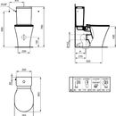 Kombinan klozet 400 x 360 x 660 mm s AQUABLADE technologi, bl