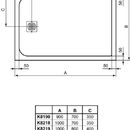 Sprchov vanika 1000 x 800 mm, betonov ed