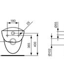 Zvsn klozet pro tlesn postien s hlubokm splachovnm 360 x 400 x 700 mm RIMLESS (bez splachovacho kruhu), bl