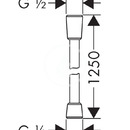 Sprchov hadice 1250 mm, matn ern