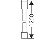 Sprchov hadice, 1250 mm, matn ern