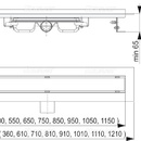 ALCAPLAST APZ106-PROFI-1150 LOW - sprchov odtokov lab