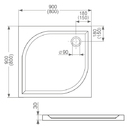 vanika z litho mramoru 90cm tverec - ROLTECHNIK ALOHA-M - SANIPRO /900