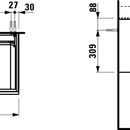 LAUFEN PRO S skka 61,5 x 45,0cm se zsuvkou a vnitn zsuvkou (bl mat) 4834220964631